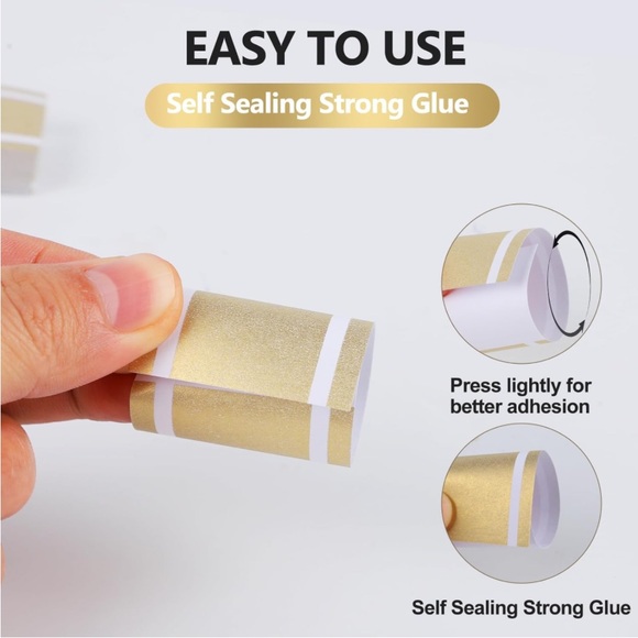 Germiwipe Self-Adhesive Matte Gold Paper Napkin Ring 195. NEW - Picture 2 of 5